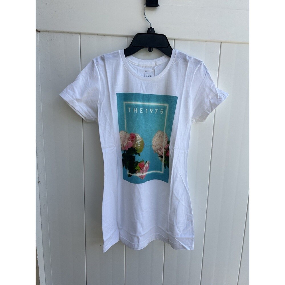 The 1975 Graphic T-shirt Women Medium White Short Sleeve Music NWOT